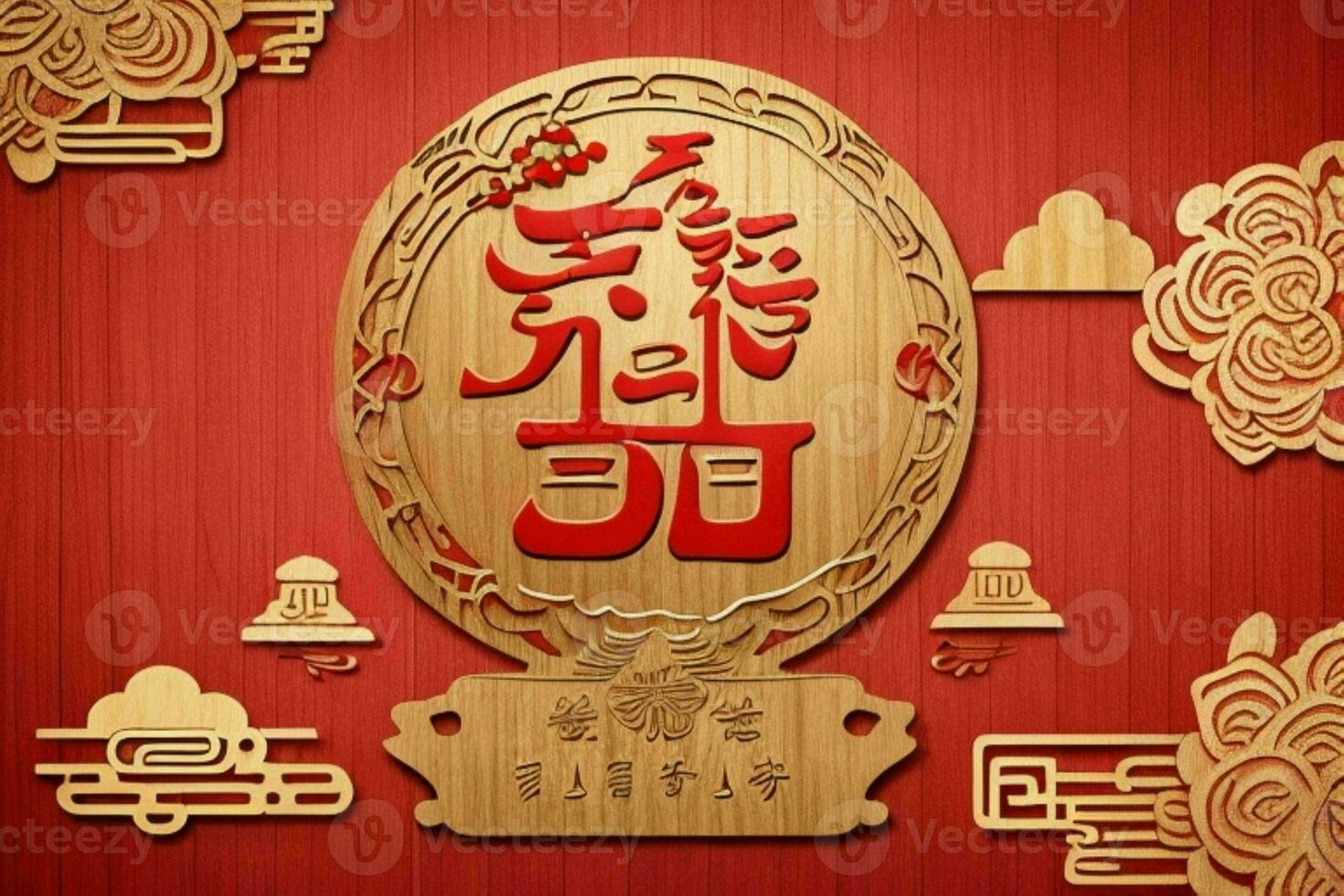Chinese New Year background. AI Generative Pro Photo
