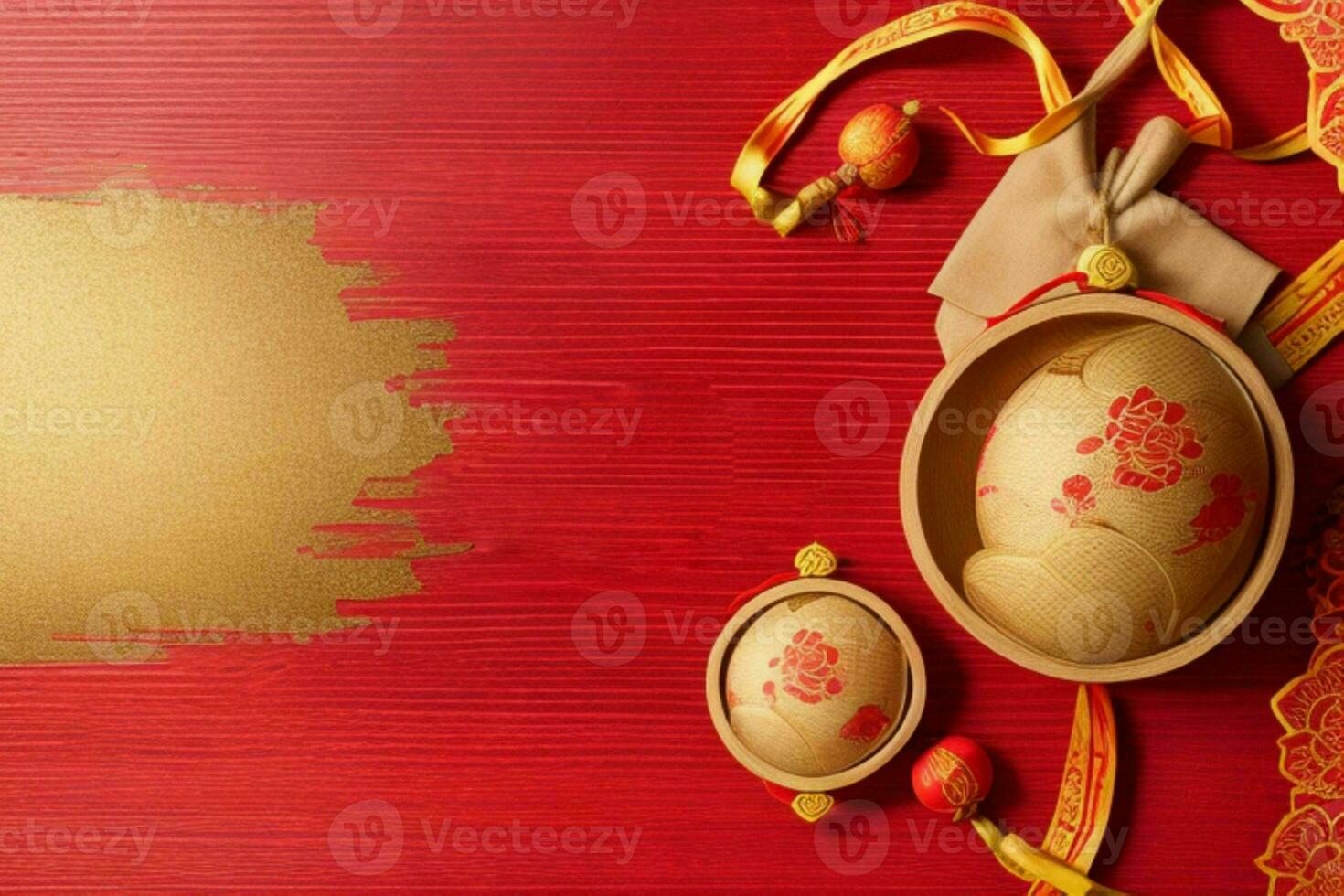Chinese New Year background. AI Generative Pro Photo
