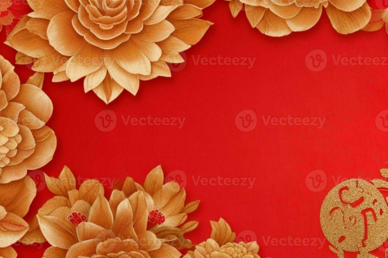 Chinese New Year background. AI Generative Pro Photo