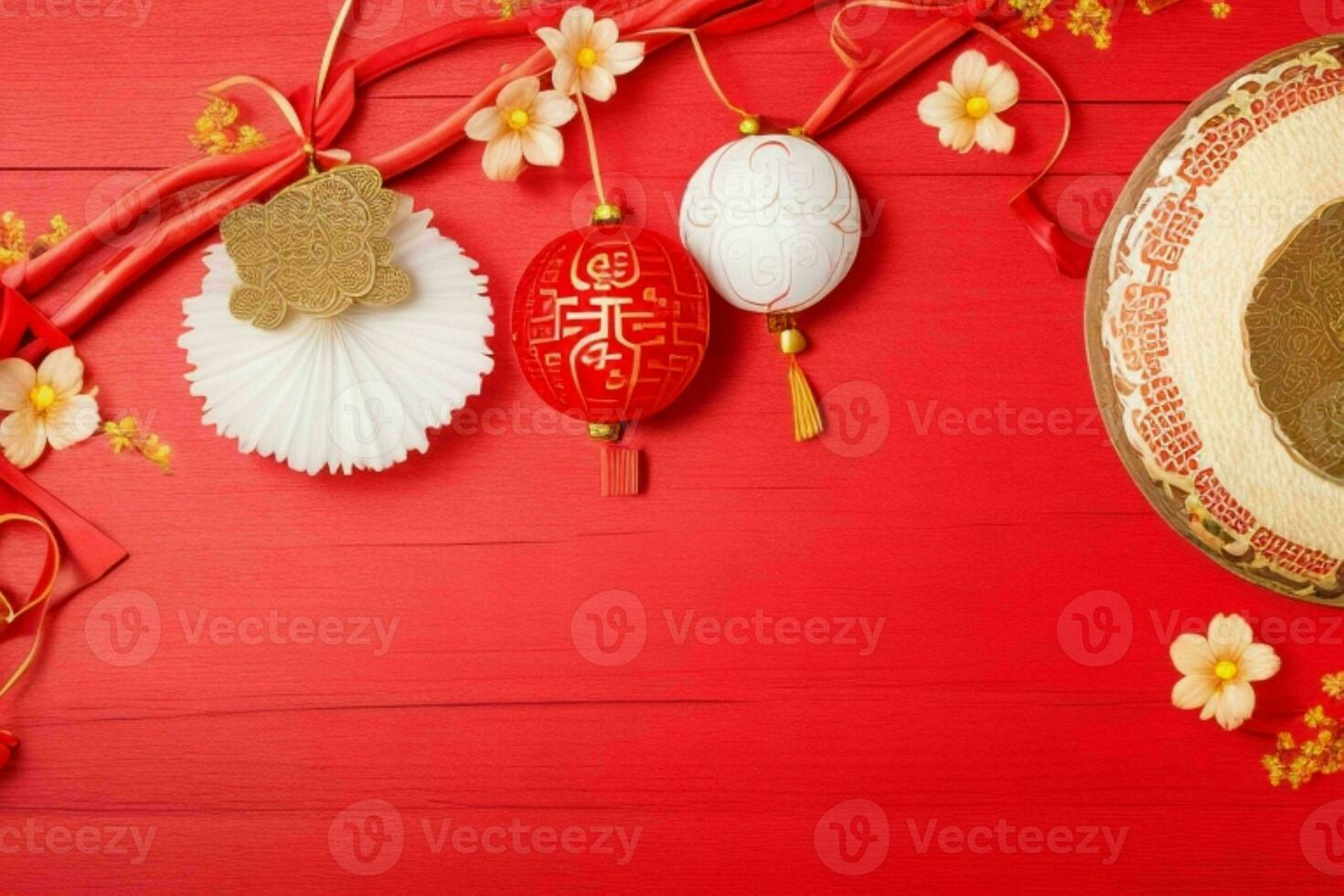 Chinese New Year background. AI Generative Pro Photo