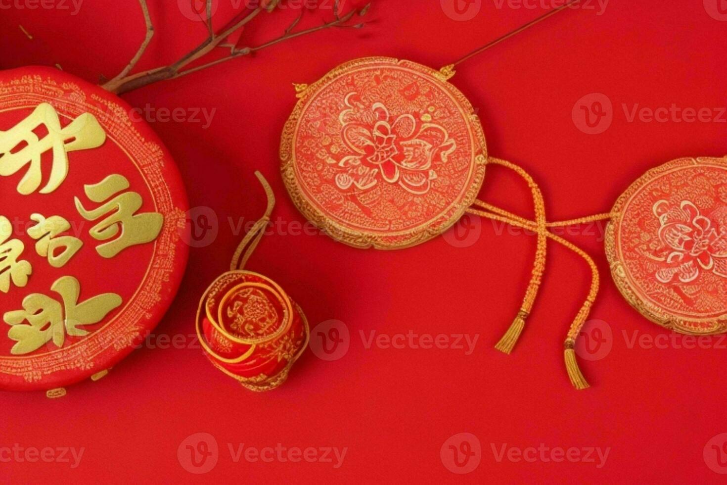 Chinese New Year background. AI Generative Pro Photo