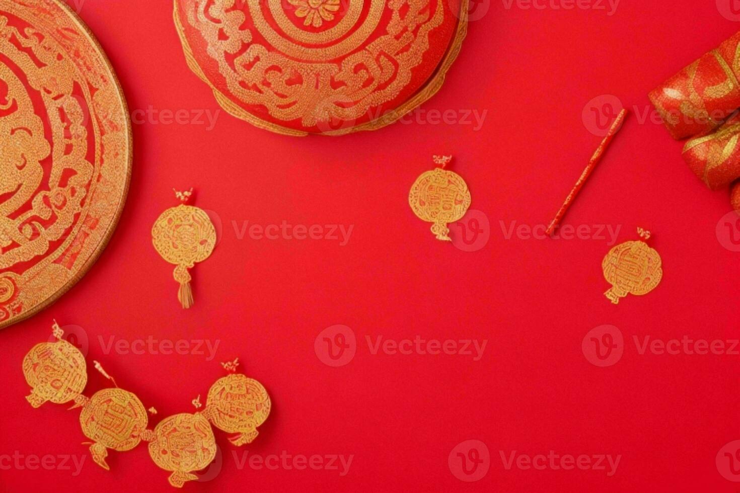 Chinese New Year background. AI Generative Pro Photo