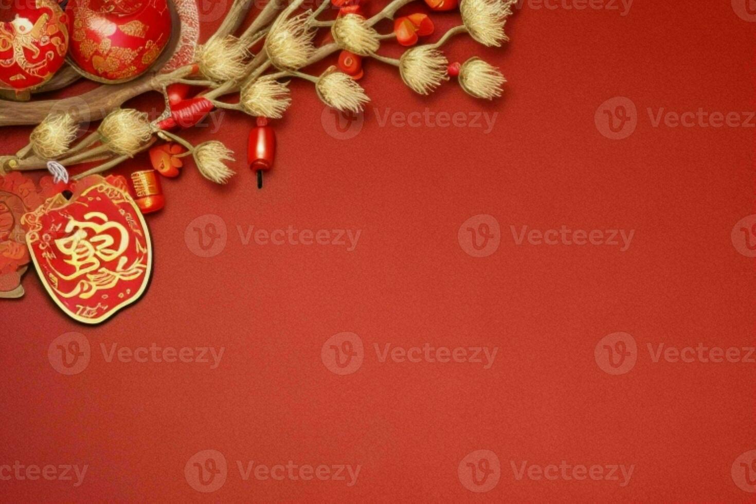 Chinese New Year background. AI Generative Pro Photo