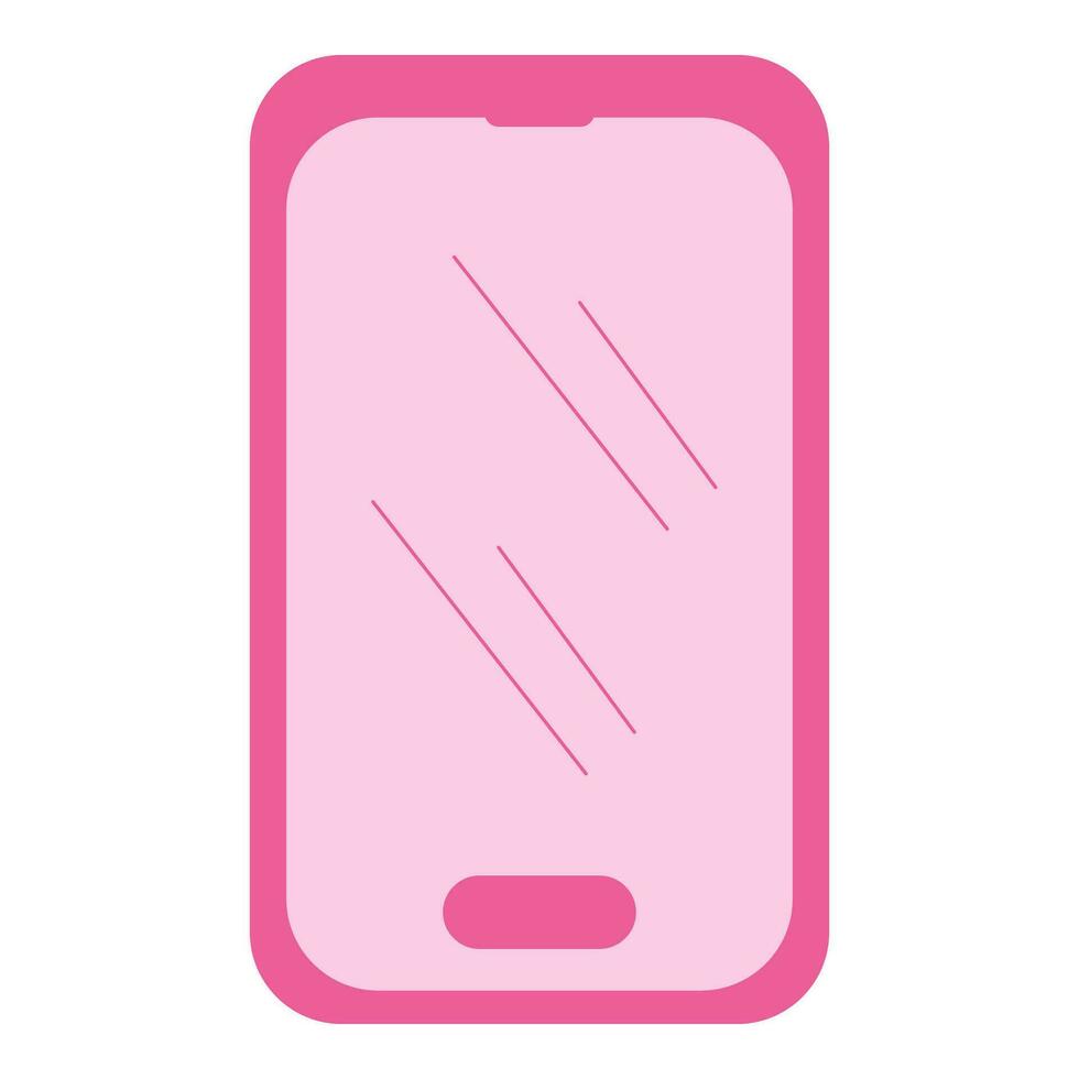 teléfono móvil rosado muñeca niña icono elemento vector