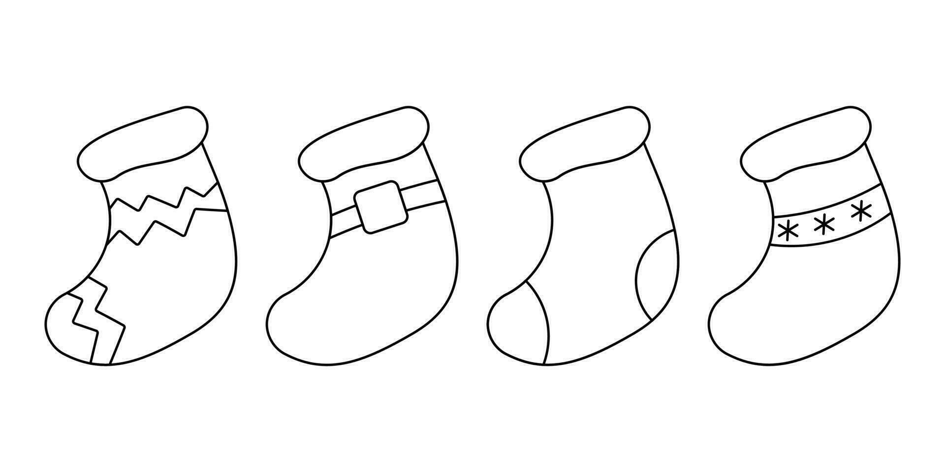 calcetines Navidad regalos hogar dulces conjunto elemento vector