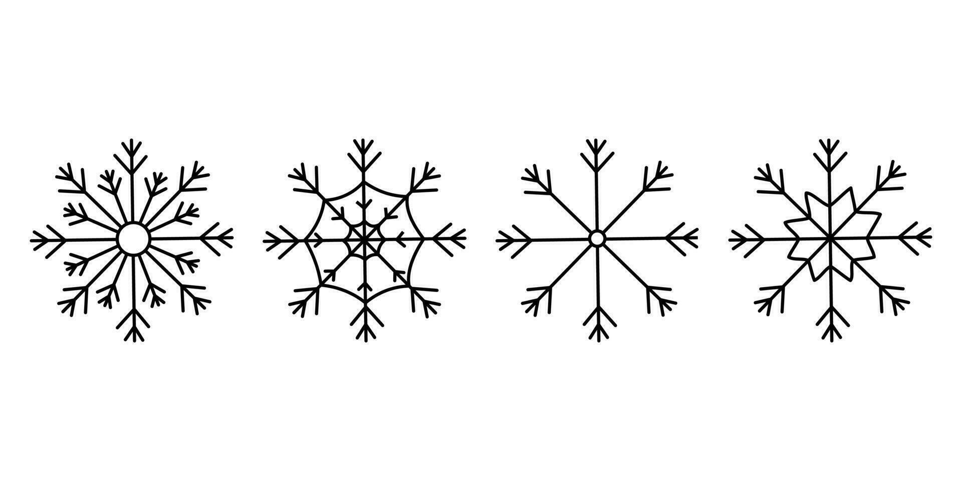 snowflakes christmas winter cold pattern doodle li vector