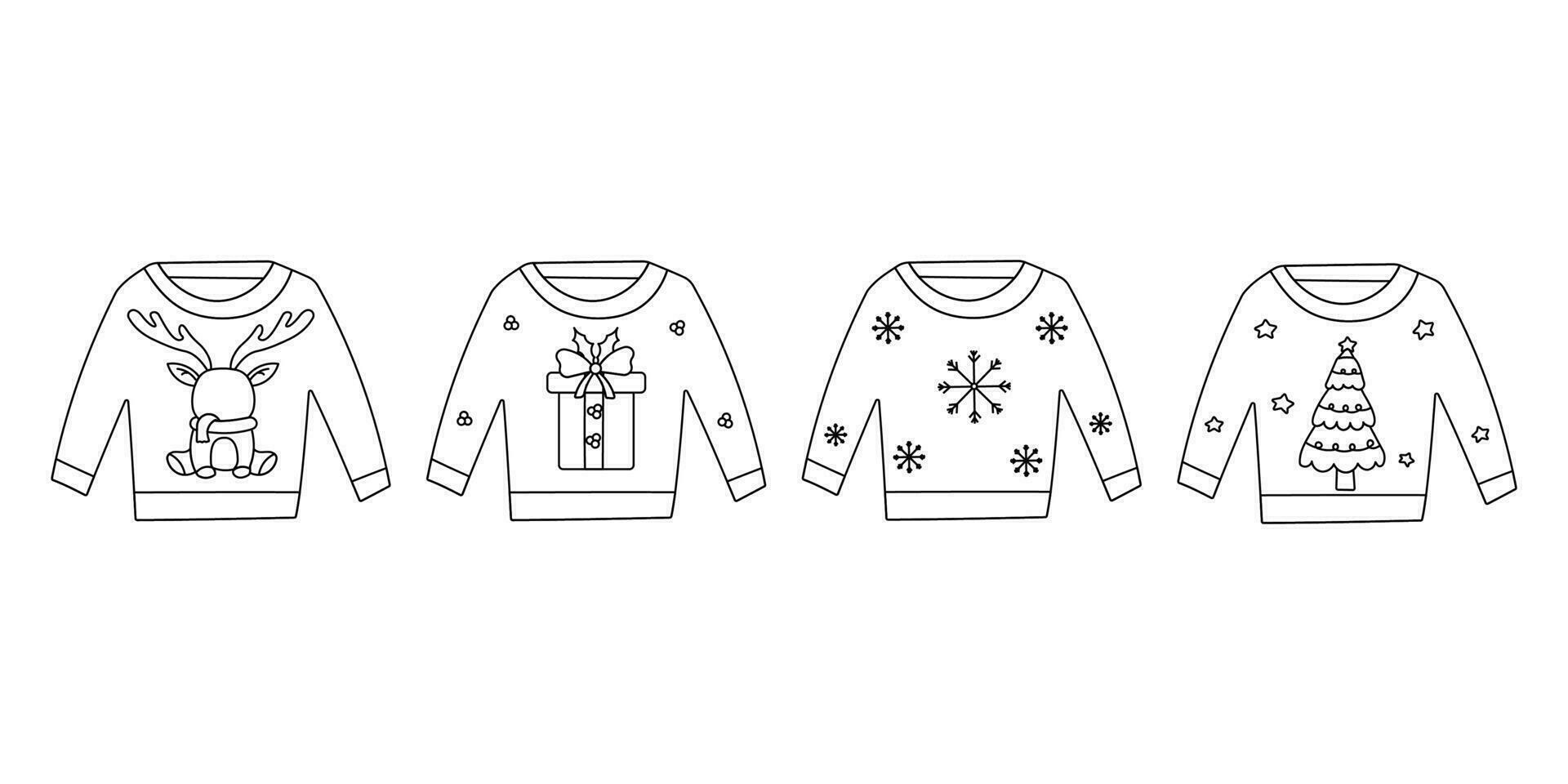 sweaters christmas vector style heat elements set