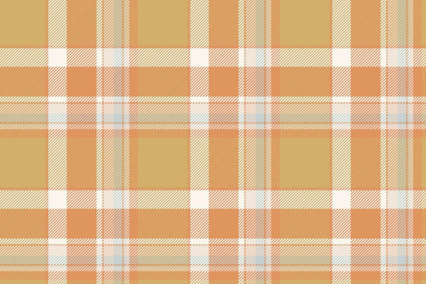 Plaid background, check seamless pattern in beige. Vector fabric texture for textile print, wrapping paper, gift card or wallpaper.