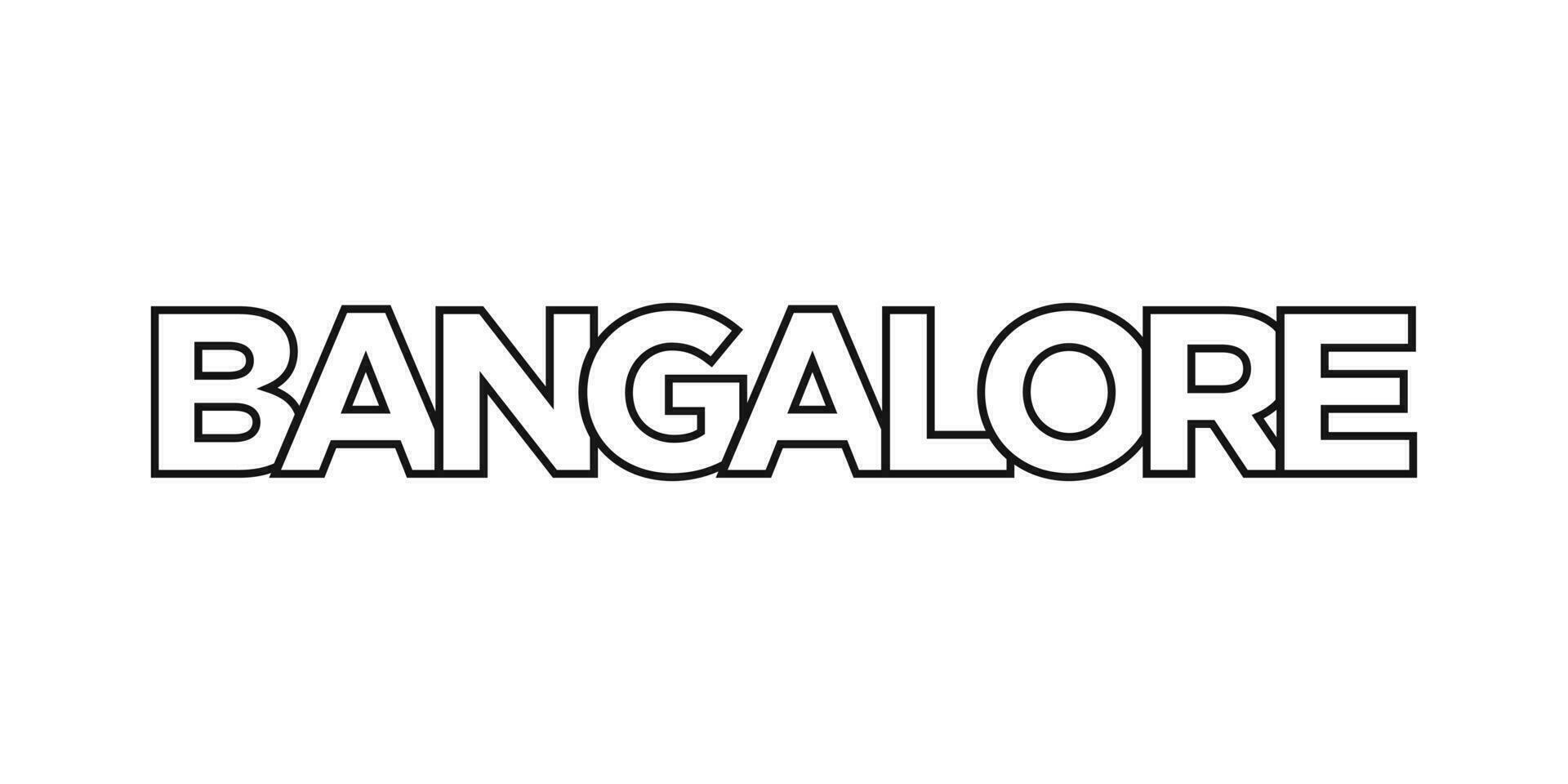 Bangalore en el India emblema. el diseño caracteristicas un geométrico estilo, vector ilustración con negrita tipografía en un moderno fuente. el gráfico eslogan letras.