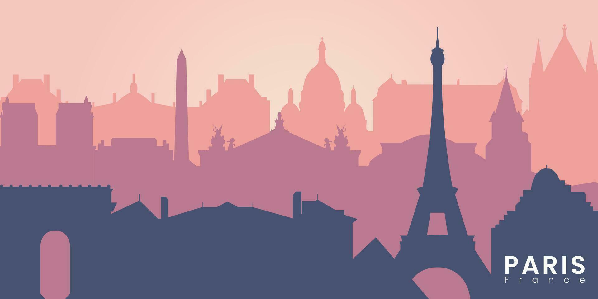 Paris City skyline. Silhouette City Paris France background. Vector illustration.