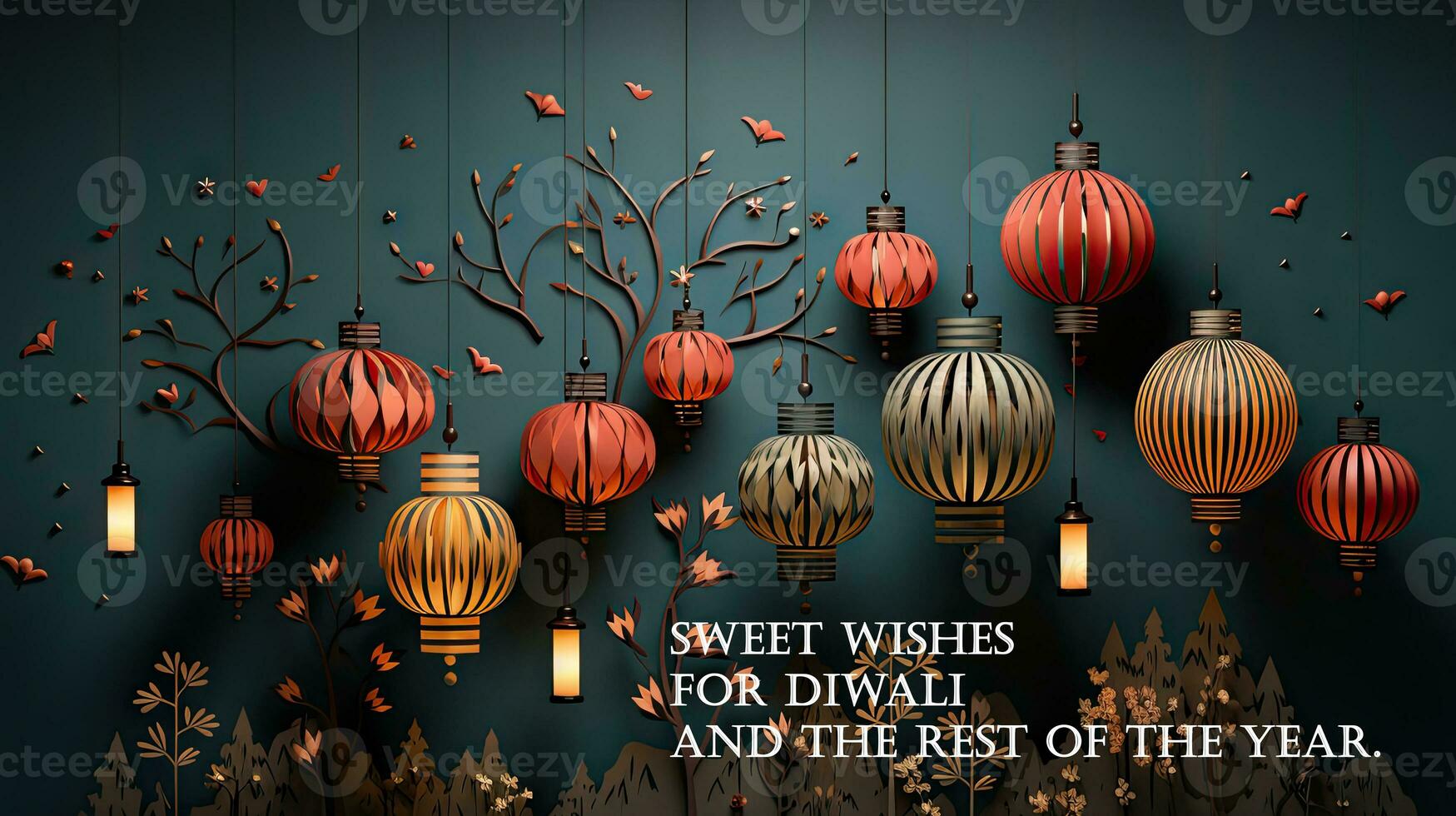 dulce deseos para diwali y el descanso de el año. foto
