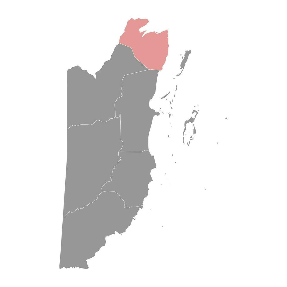 Corozal District map, administrative division of Belize. vector