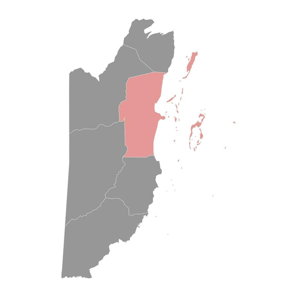 Belize District map, administrative division of Belize. vector