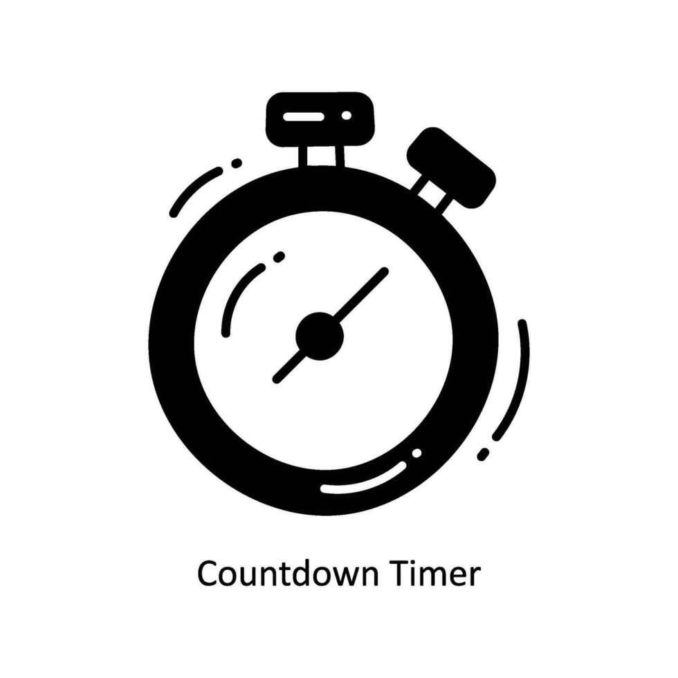 Countdown Timer doodle Icon Design illustration. Ecommerce and shopping Symbol on White background EPS 10 File vector