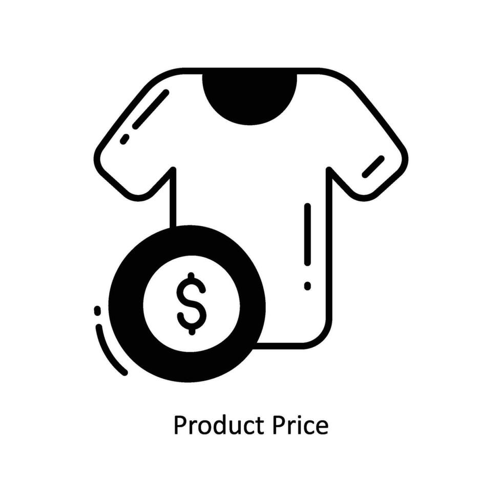 producto precio garabatear icono diseño ilustración. comercio electrónico y compras símbolo en blanco antecedentes eps 10 archivo vector