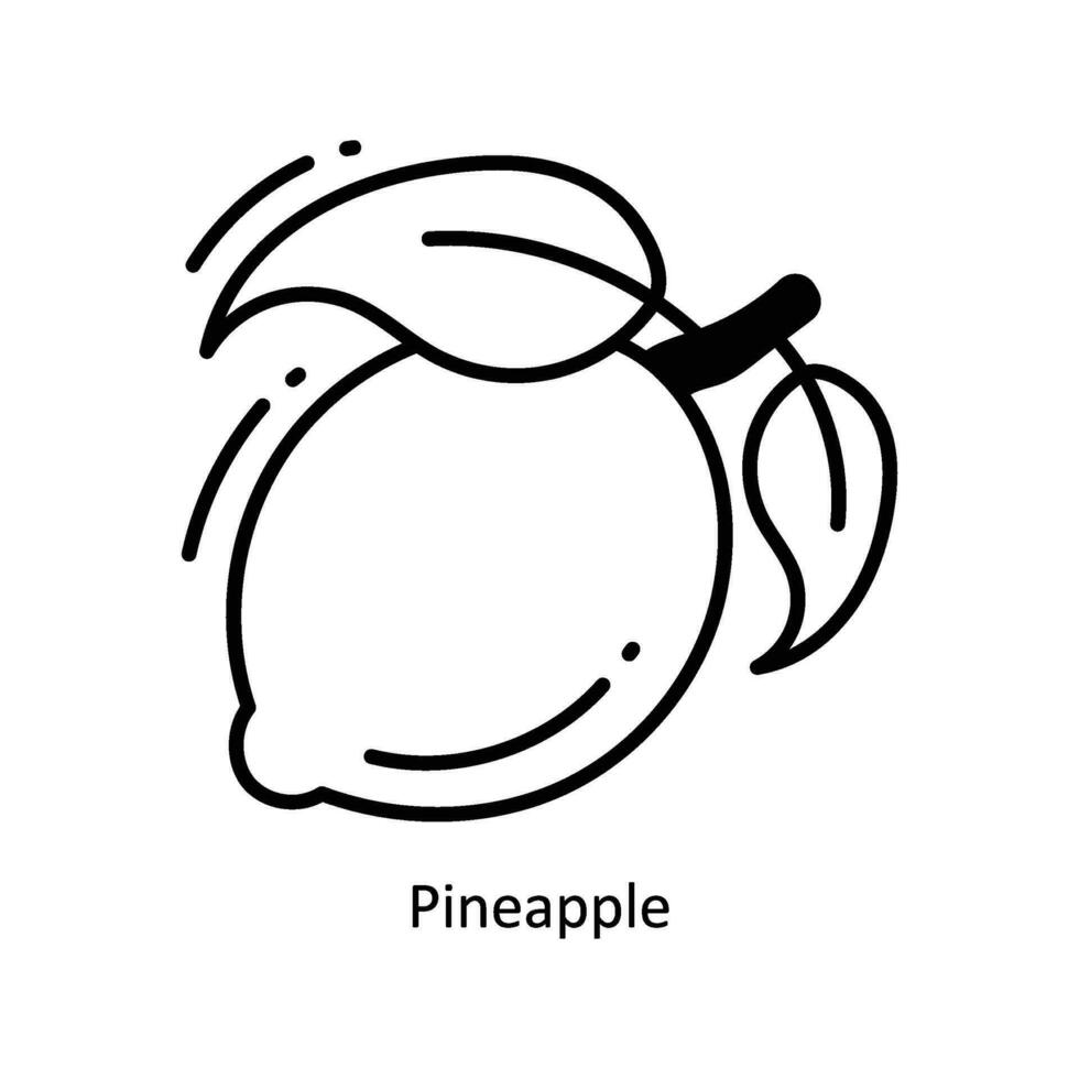 Pineapple doodle Icon Design illustration. Food and Drinks Symbol on White background EPS 10 File vector