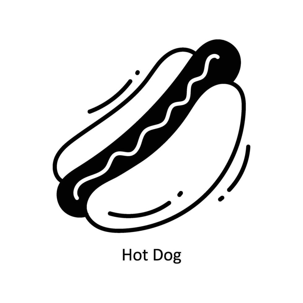 caliente perro garabatear icono diseño ilustración. comida y bebidas símbolo en blanco antecedentes eps 10 archivo vector