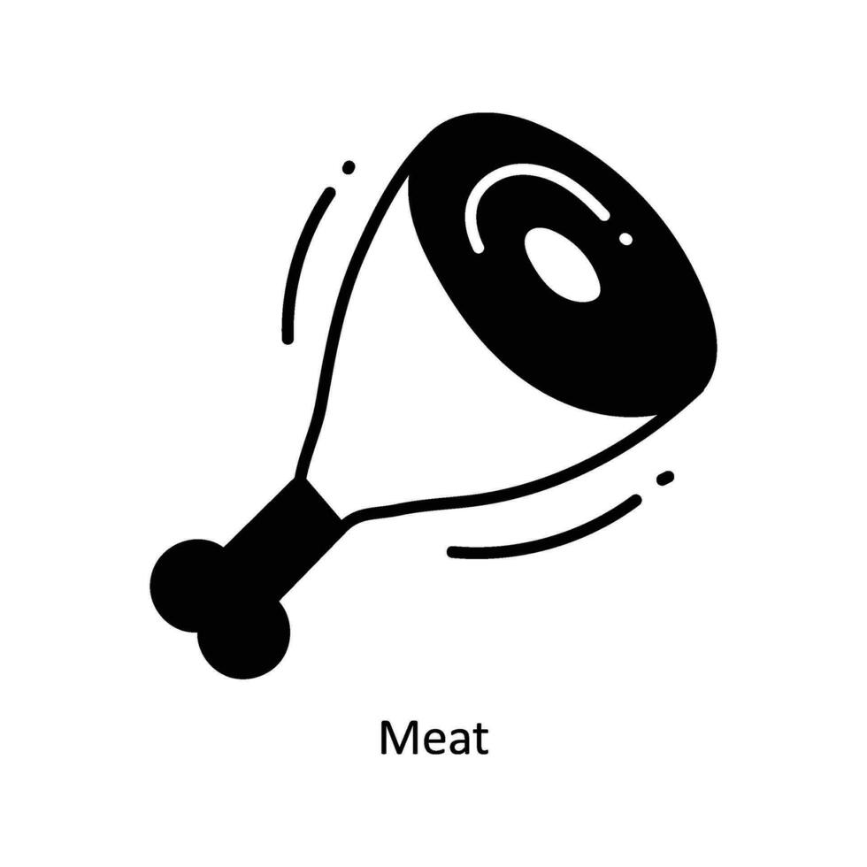 Meat doodle Icon Design illustration. Food and Drinks Symbol on White background EPS 10 File vector