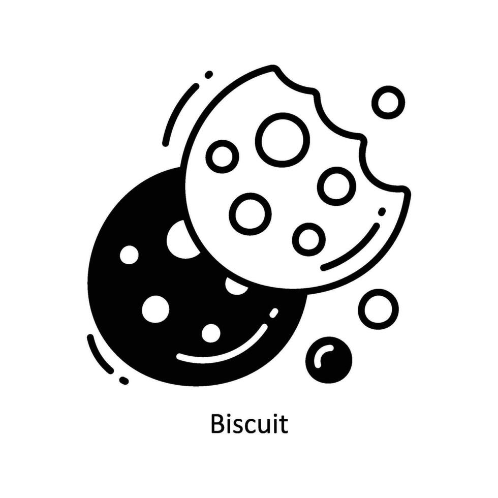 Biscuit doodle Icon Design illustration. Food and Drinks Symbol on White background EPS 10 File vector