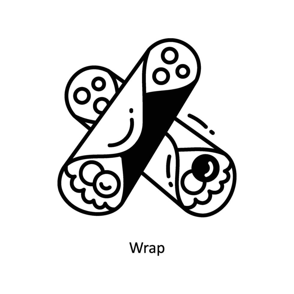 Wrap doodle Icon Design illustration. Food and Drinks Symbol on White background EPS 10 File vector