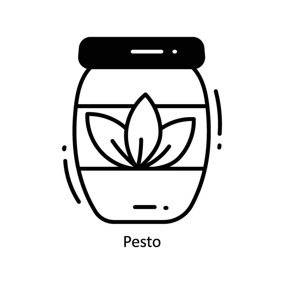 pesto garabatear icono diseño ilustración. comida y bebidas símbolo en blanco antecedentes eps 10 archivo vector