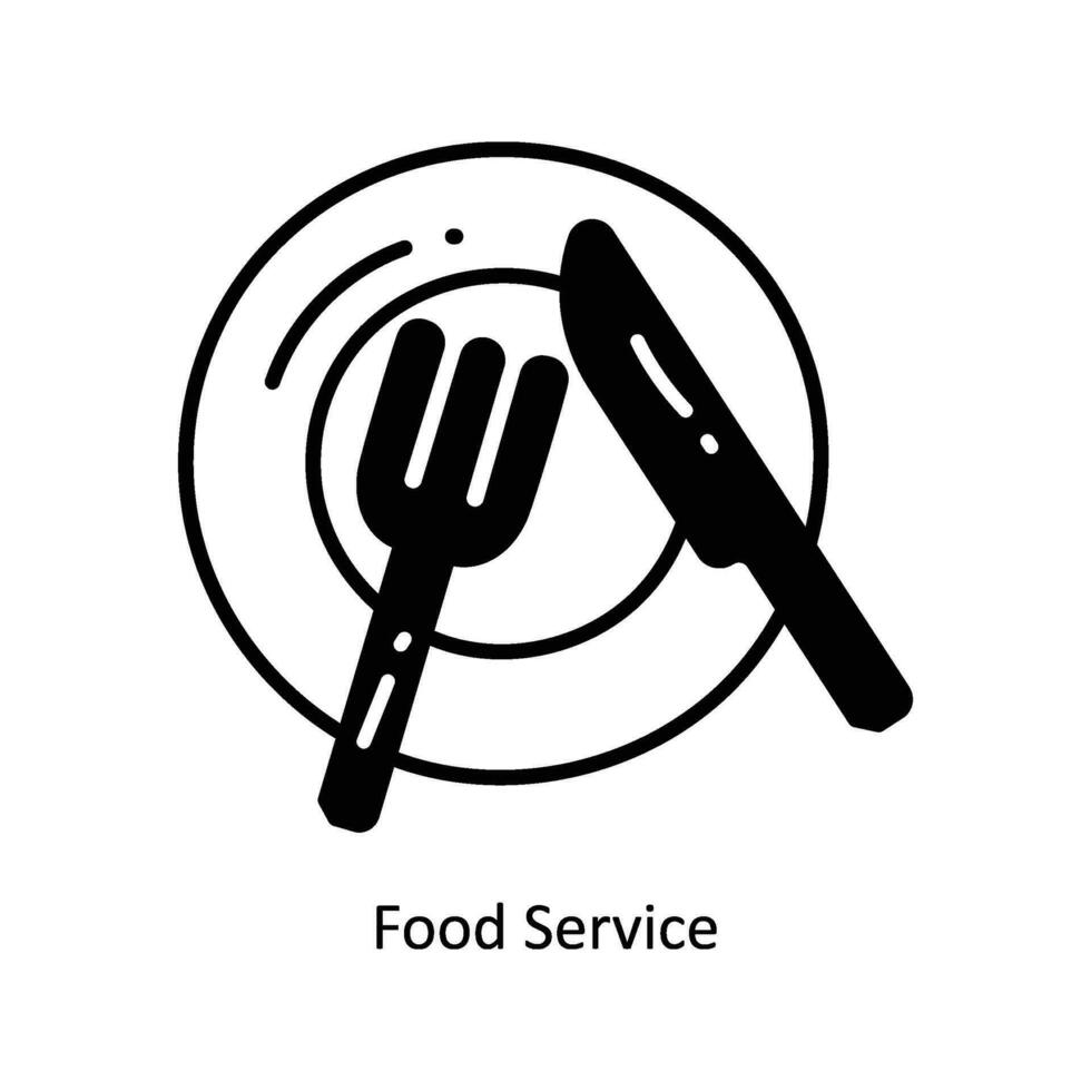 comida Servicio garabatear icono diseño ilustración. comida y bebidas símbolo en blanco antecedentes eps 10 archivo vector