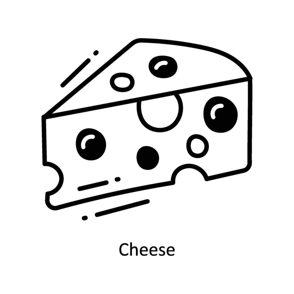 queso garabatear icono diseño ilustración. comida y bebidas símbolo en blanco antecedentes eps 10 archivo vector