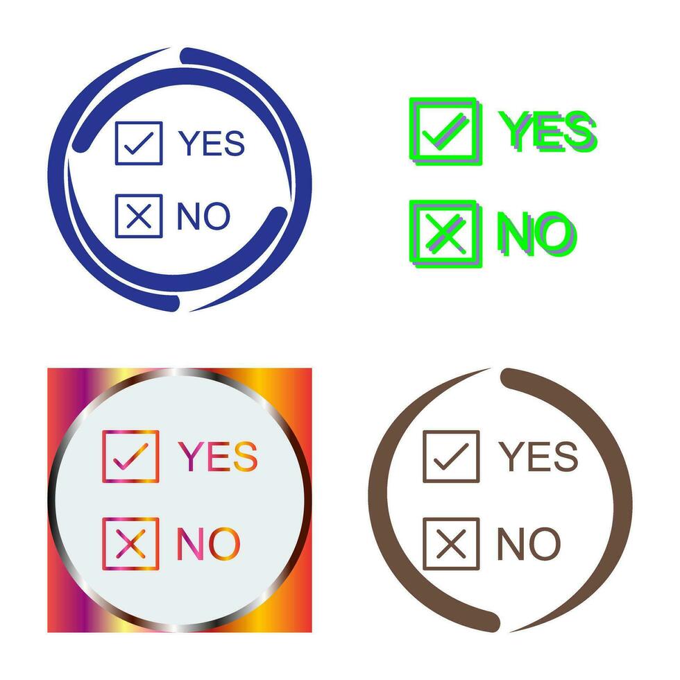 Yes No Option Vector Icon