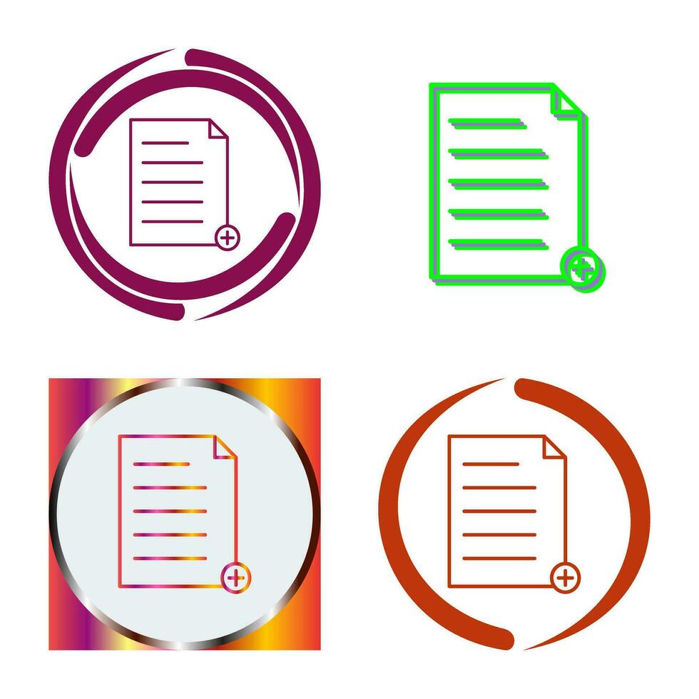 Unique Add File Vector Icon