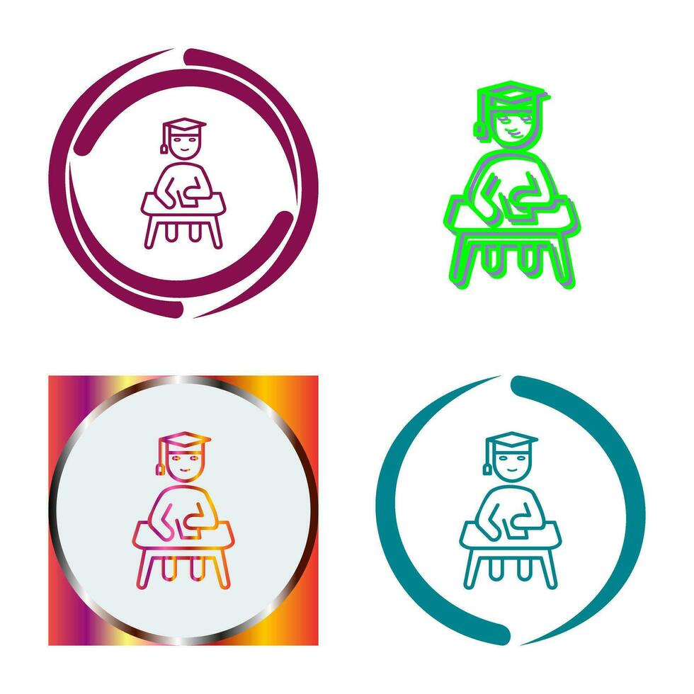 Unique Studying on Desk Vector Icon