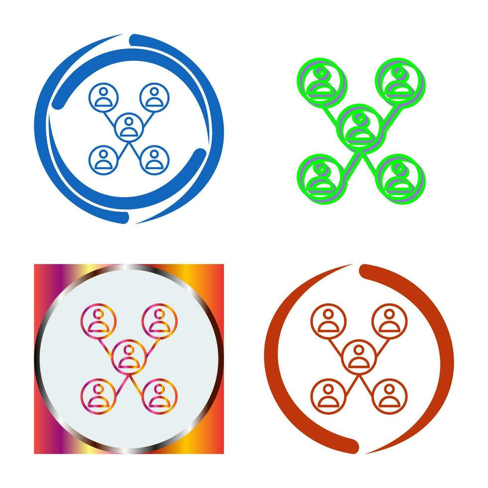 Unique Company Network Vector Icon