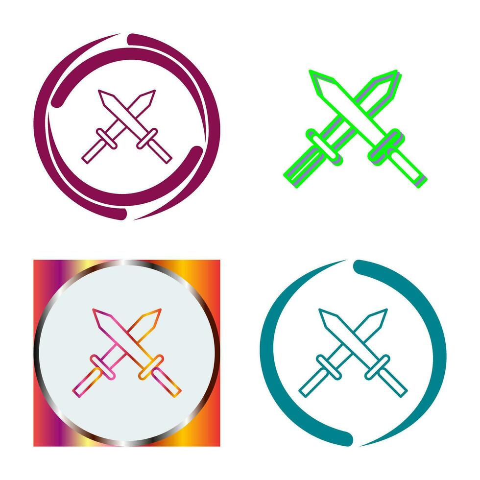Unique Two Swords Vector Icon