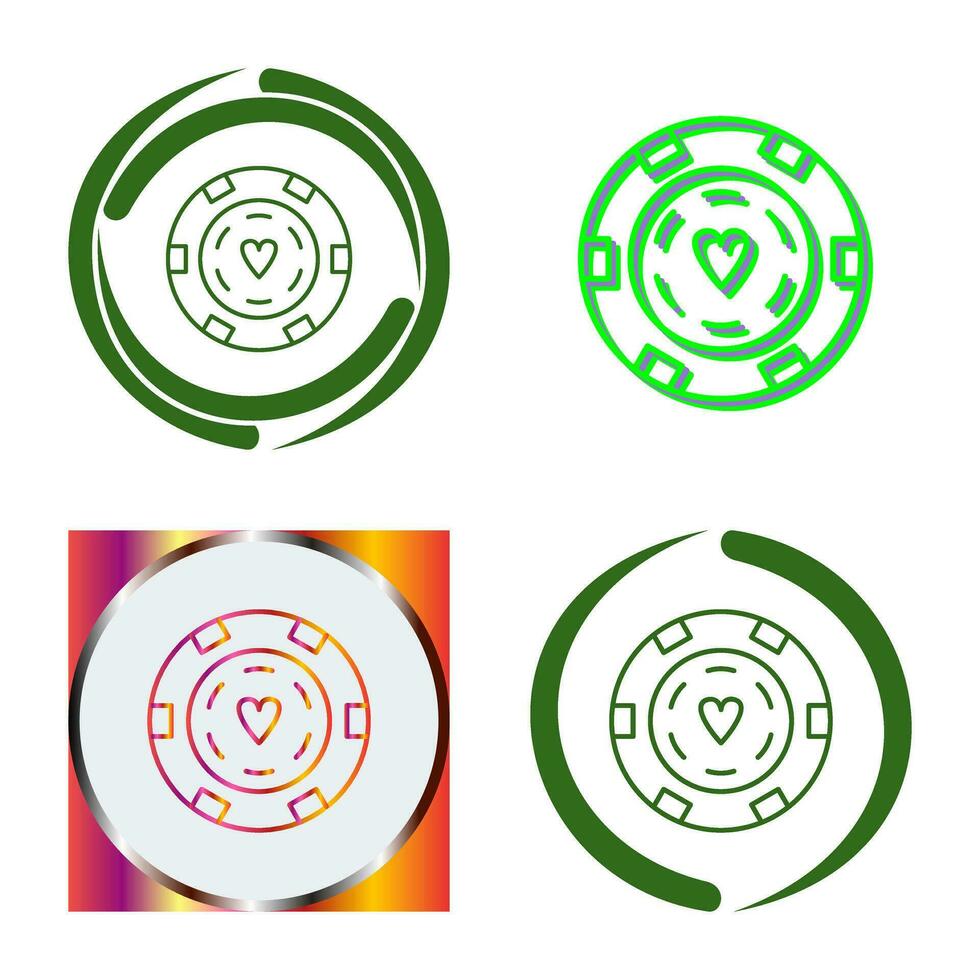 Unique Poker Chips Vector Icon