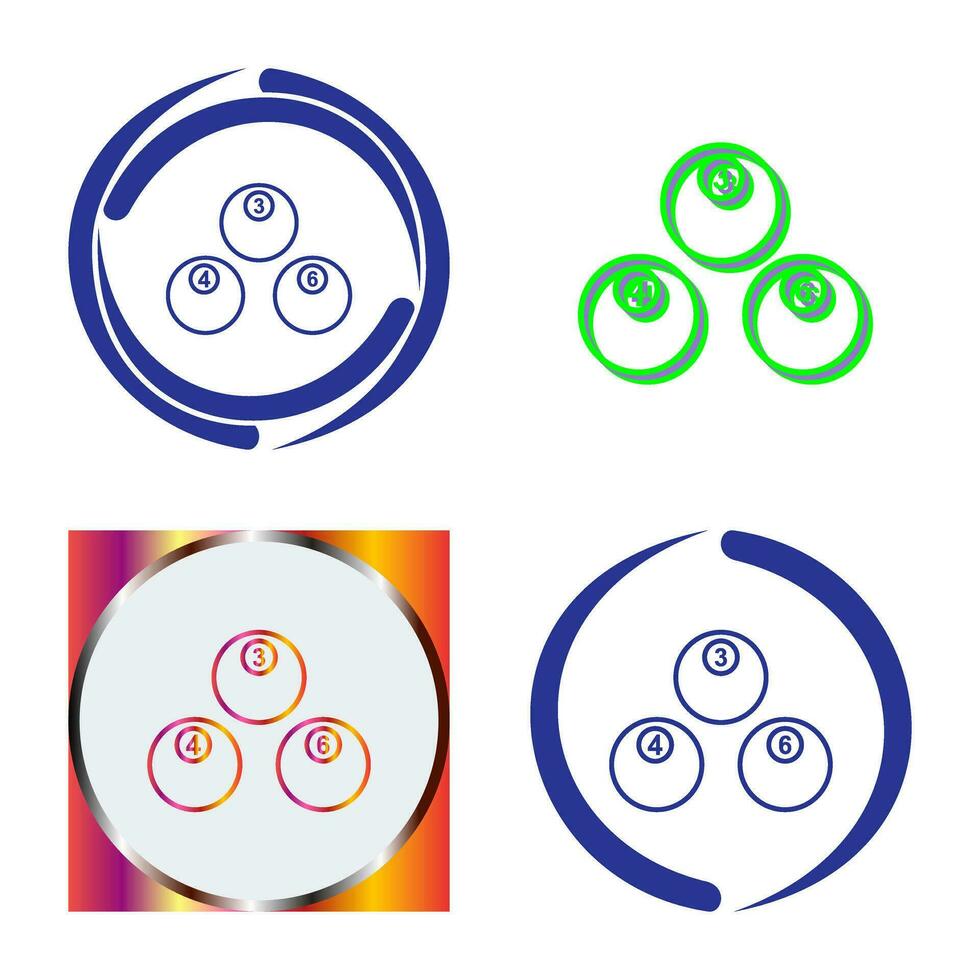 Unique Snooker Balls Vector Icon