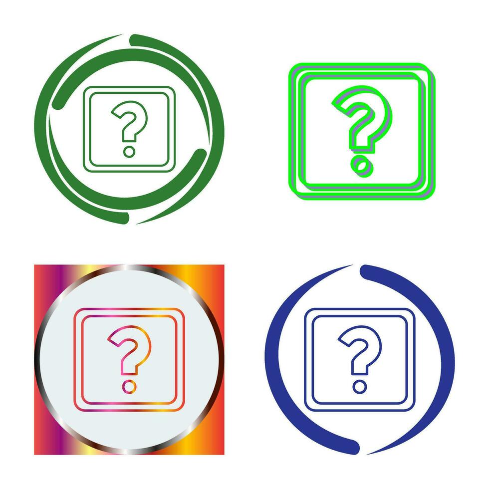 Unique Question Mark Vector Icon