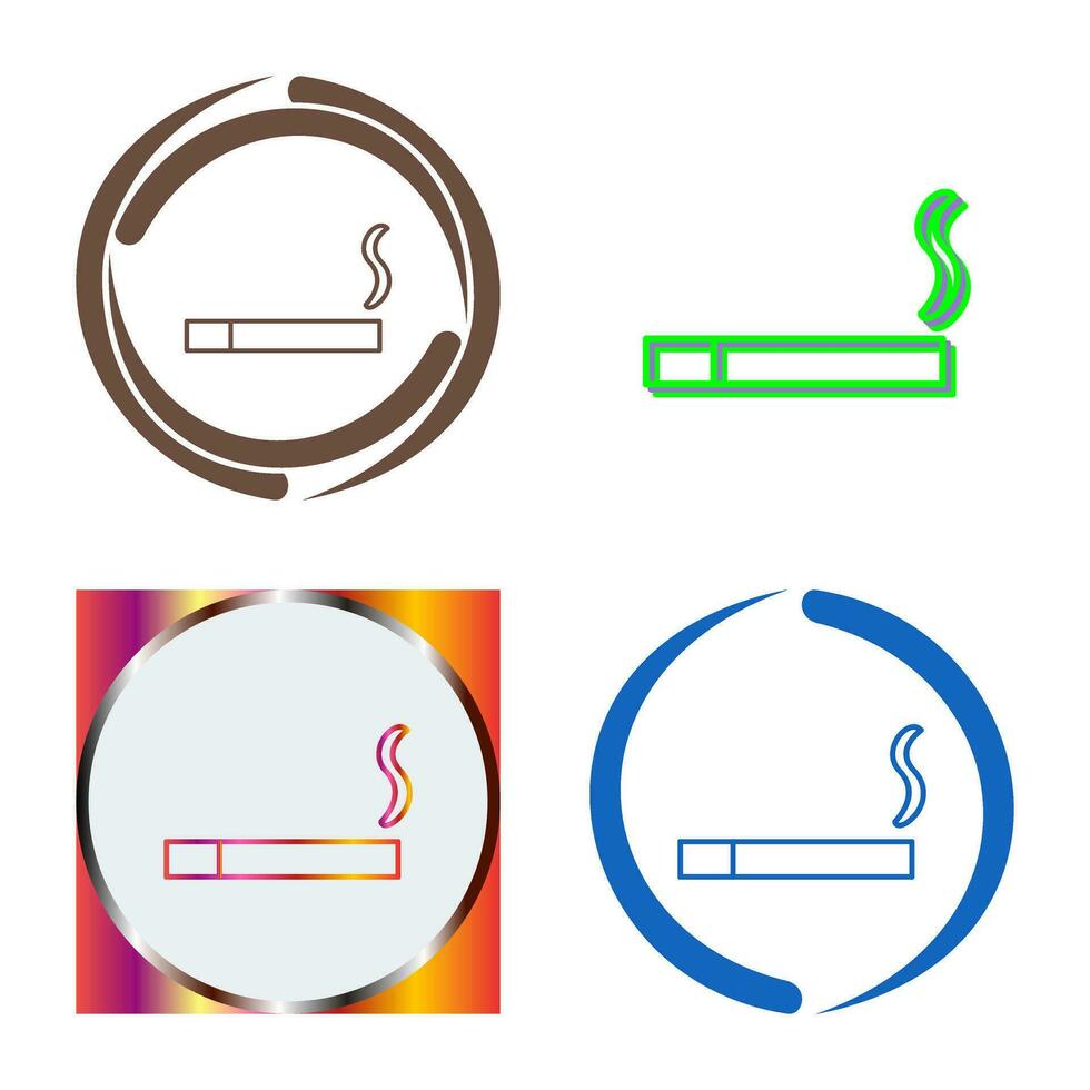 icono de vector de cigarrillo encendido único