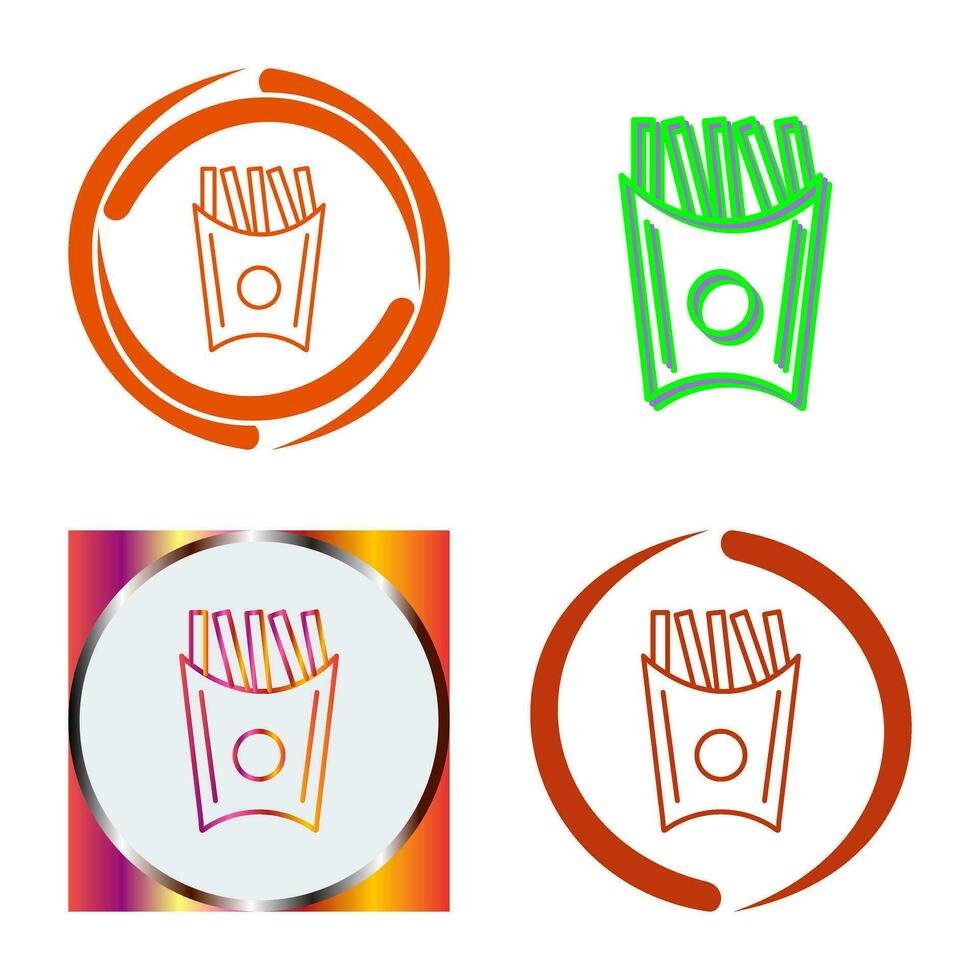icono de vector de papas fritas único