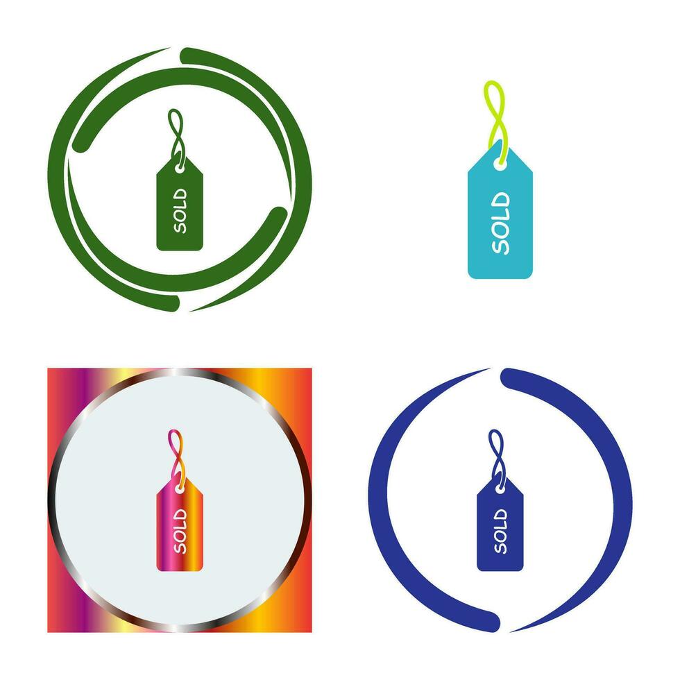 Unique Sold Tag Vector Icon