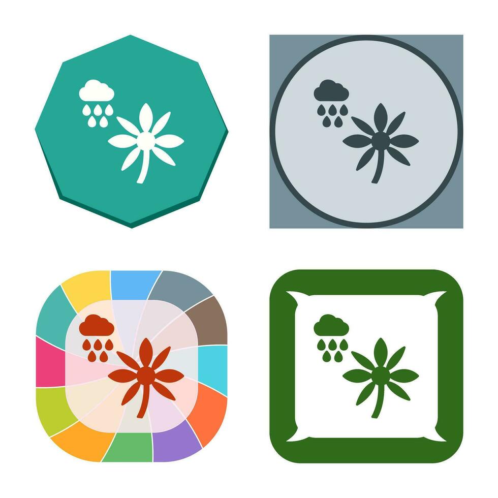 Flower with rain Vector Icon