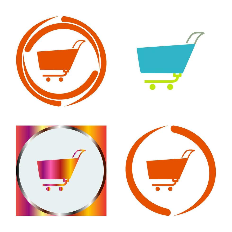 icono de vector de carrito de compras único