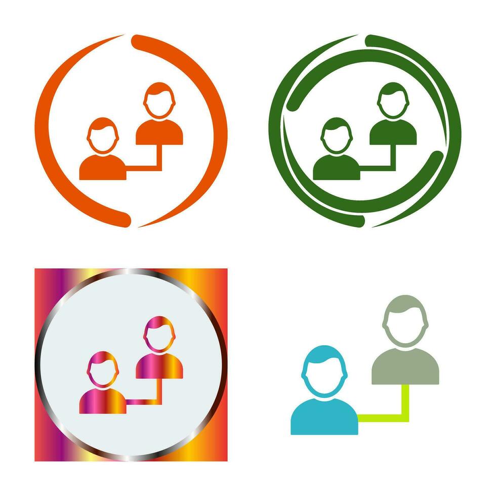Unique Connected Profiles Vector Icon