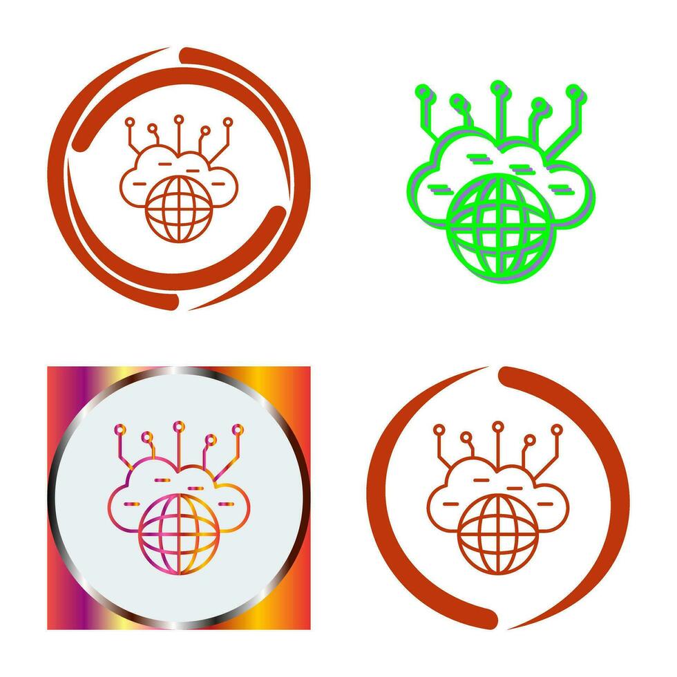 Computing Cloud Vector Icon