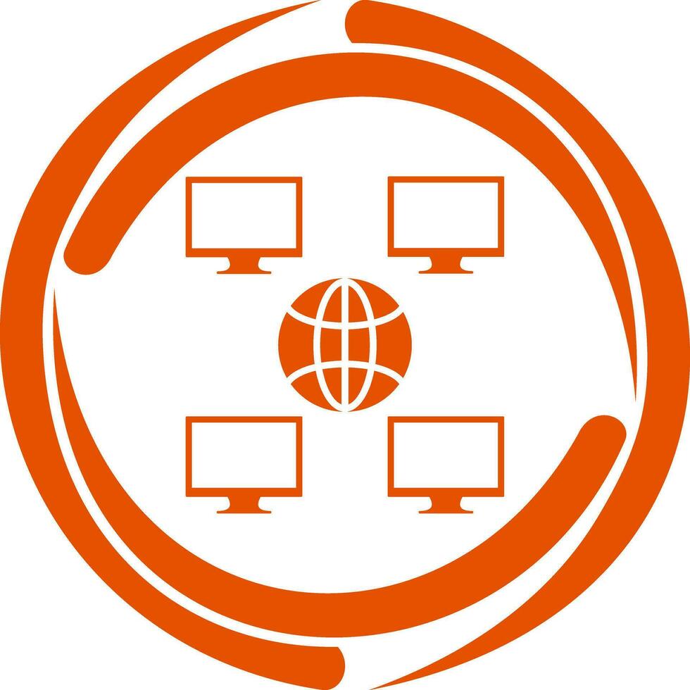 Unique Company Network Vector Icon
