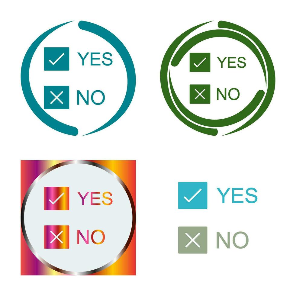 Yes No Option Vector Icon