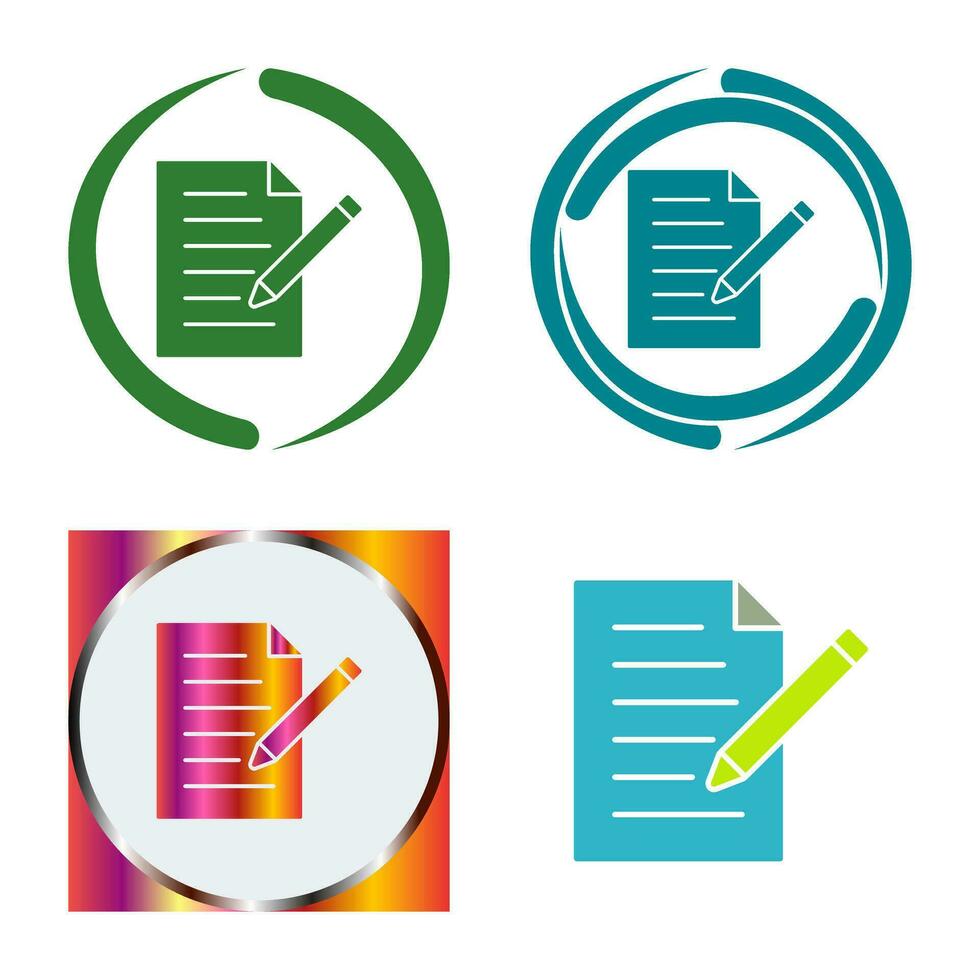 Unique Edit Document Vector Icon