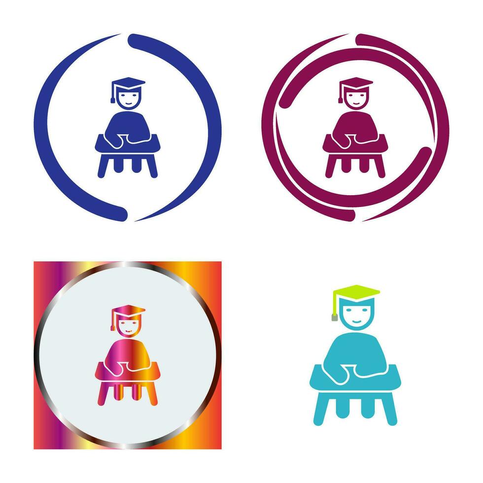 Unique Studying on Desk Vector Icon