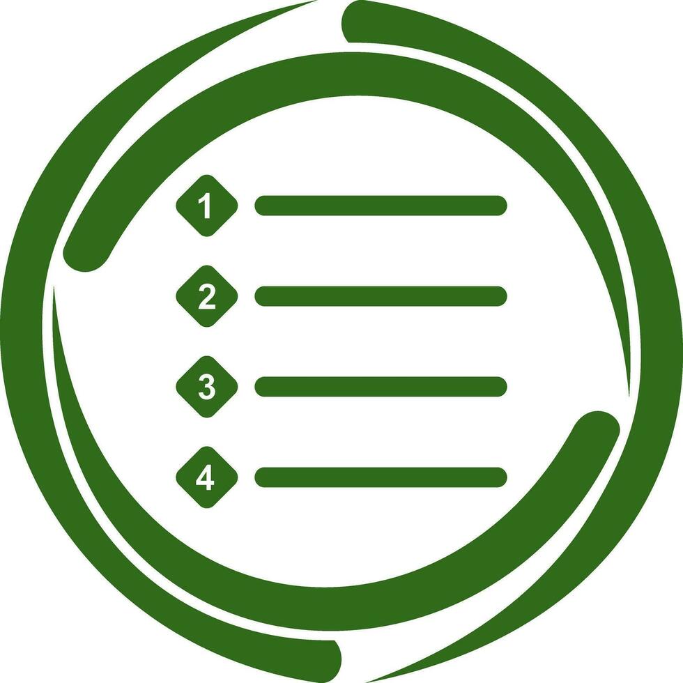Unique Numbered list Vector Icon