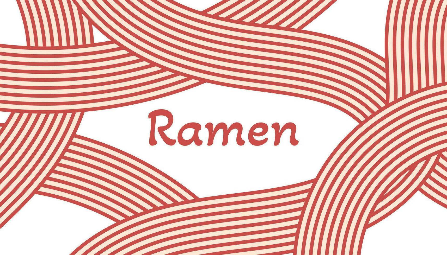Hand drawn Asian noodle ramen background. Red bold color Japanese, Chinese abstract waves texture. Italian spaghetti, macaroni pasta backdrop vector