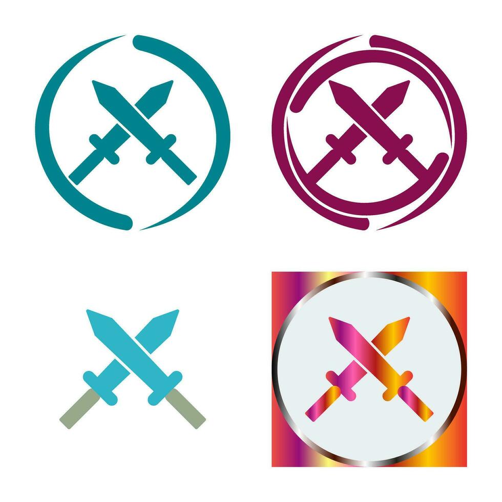 Unique Two Swords Vector Icon