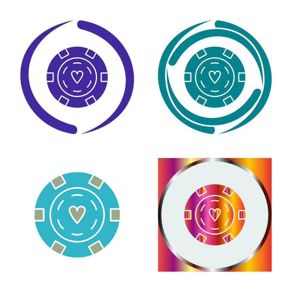 Unique Poker Chips Vector Icon